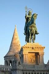 Fototapeta na wymiar Monument to King Saint Stephen in Budapest. Hungary