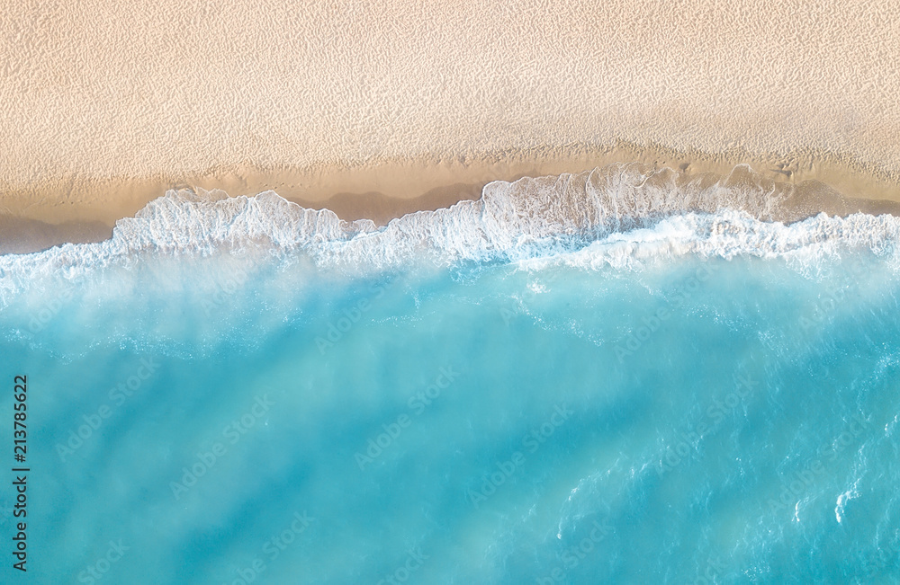 Poster aerial view at the beach. beautiful natural seascape at the summer time