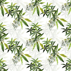 Decorative image of wildflowers. Seamless pattern lupine.