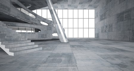 Empty dark abstract concrete smooth interior . Architectural background. 3D illustration and rendering