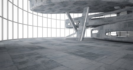 Empty dark abstract concrete smooth interior . Architectural background. 3D illustration and rendering