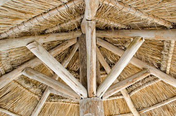 Bamboo and hay umbrella