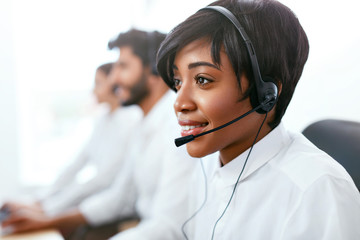 Contact Center Operator Consulting Client On Hotline
