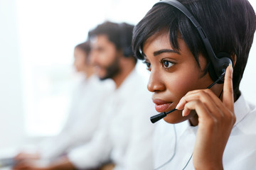 Contact Center Operator Consulting Client On Hotline