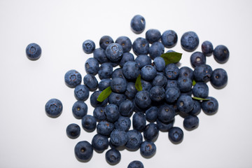 Ripe and juicy fresh picked blueberries closeup