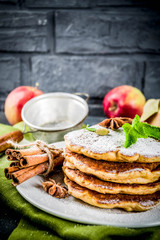 Sweet and spicy apple pancakes