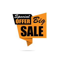 Big sale banner. Yellow discount poster. Special offer. Vector, eps10