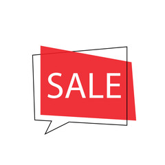 Sale banner. Red discount poster on a light background. Vector illustration, eps10