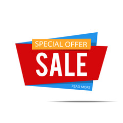 Sale banner. Red discount poster on a light background. Special offer. Vector illustration, eps10