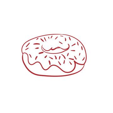 Doughnut Vector Line Illustration