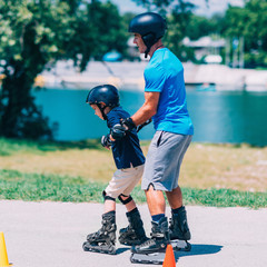 Learning roller skating