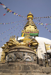 Buddhist stupa and vajra in Swayambunath temple