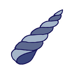 Vector colorful doodle hand drawn sea shell isolated on white background