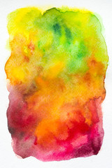 Watercolor improvisation in warm colors