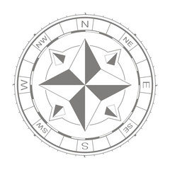 vector icon with compass rose for your design