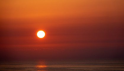 Red sunrise at sea coast sunrise at sea coast