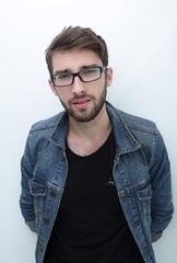 Fototapeta premium portrait of a modern young man in spectacles