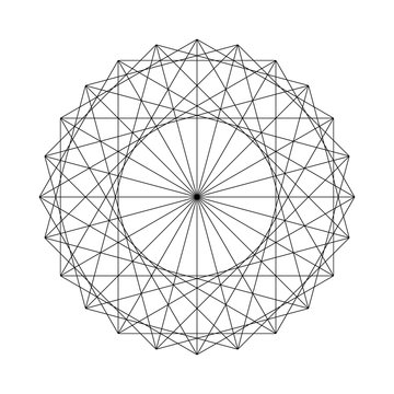 Vector illustration of a geometrical figure created from Sacred Geometry elements.