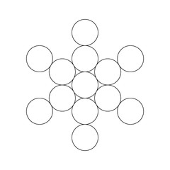 Geometrical figure. Sacred Geometry Metatrons Cube element. Vector illustration