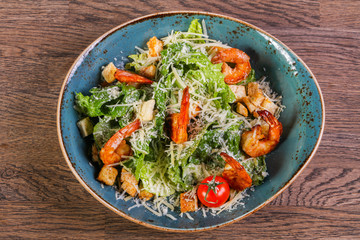 Caesar salad with shrimps