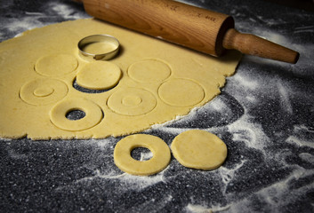 rolled dough and carved