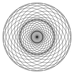 Geometrical figure. Sacred Geometry Torus Yantra or Hypnotic Eye development vector illustration