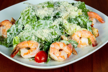 Caesar salad with prawn