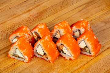 Roll with salmon and eel