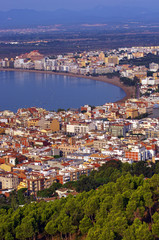 summer landscape of Roses, resort in Costa Brava. Spain