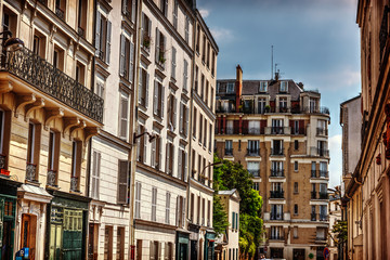 Elegant buildings in Montmartre neighborhood