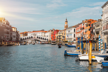 Obraz na płótnie Canvas Grand canal in Venezia, Italy. Summer day.