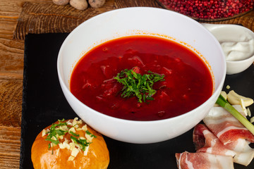 Traditional borsch bowl