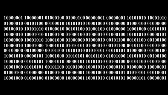 Digital Binary Code on black screen