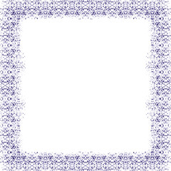 violet watercolor floral retro frame border pattern, vector illustration