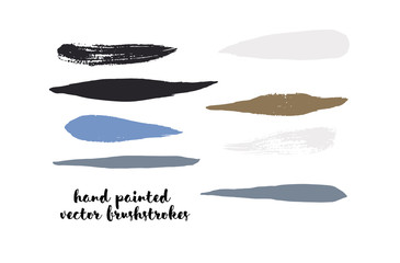 Graffiti Grunge Vector Watercolor Brushstrokes. Buttons, Splashes, Doodles, Stains, Scribble Hand Painted Vector Set. Vintage Uneven Textured Paintbrush Logo Elements. Rough Black and White Highlights