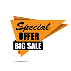 Big sale banner. Yellow discount poster. Special offer. Vector illustration, eps10