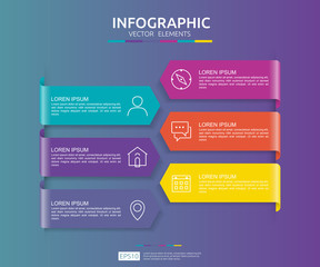 Fototapeta premium 6 steps infographic. timeline design template with 3D paper label. Business concept with options. For content, diagram, flowchart, steps, parts, workflow layout, chart