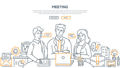 Business meeting - modern line design style illustration