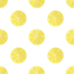 Illustration vectorielle de citrons sur fond clair. Modèle sans couture lumineux avec une image de citron juteux.