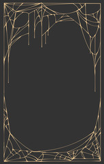 Obraz premium Spider web frame rectangle on black background