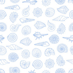 Obraz premium seamless pattern with small seashells
