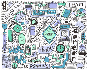 Obraz premium Modern color doodle poster for business. It is great for notebook, typographic poster or wall design.