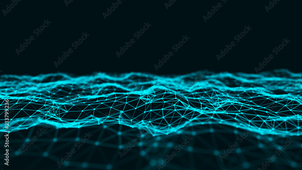 Aufkleber Abstract technology background. Network connection structure. Science background. Big data digital background. 3d rendering.