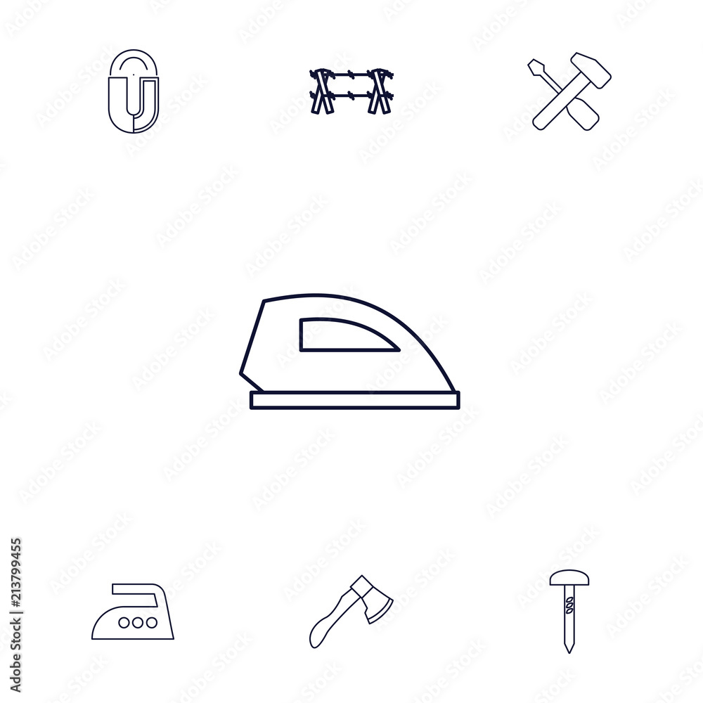 Wall mural Collection of 7 iron outline icons