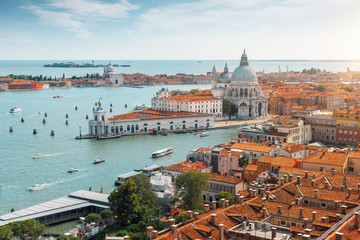 Aerial view of Venezia, Italy. Grand canal from above.