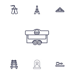 Collection of 7 tourist outline icons