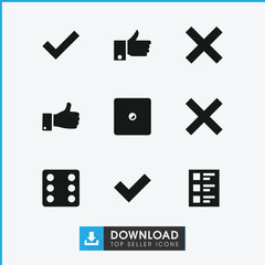 Collection of 9 choice filled icons