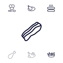 Collection of 7 cooked outline icons