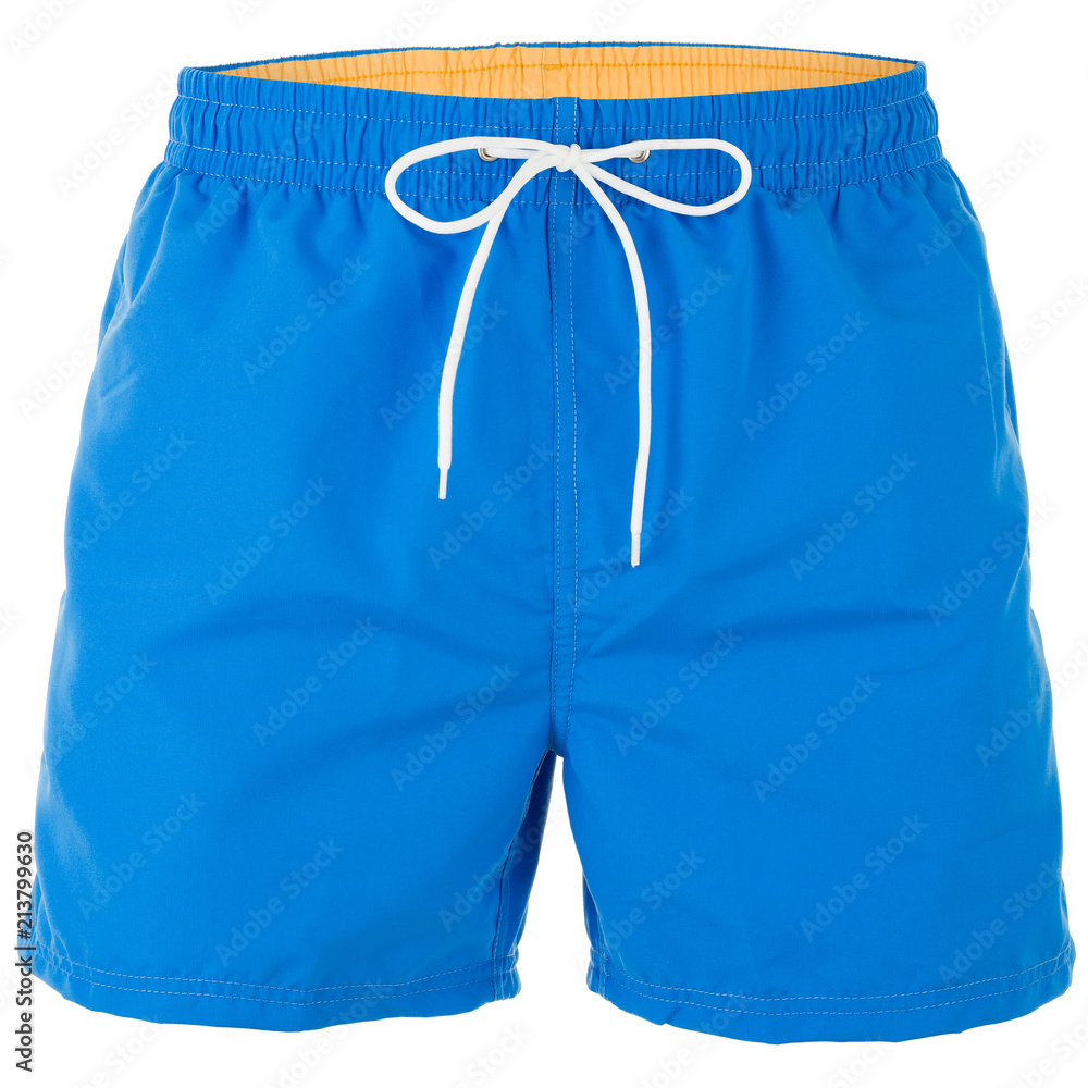 Wall mural blue men shorts for swimming isolated on white background