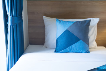 Blue and white pillows